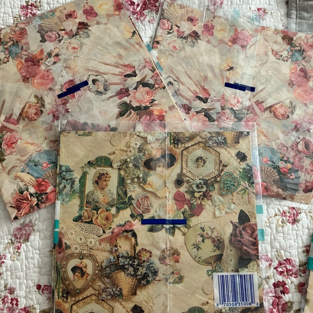 Vintage Cleo Flat Gift Wrap Set of 3 Originally Purchased from The Paper Outlet - Picture 4 of 4